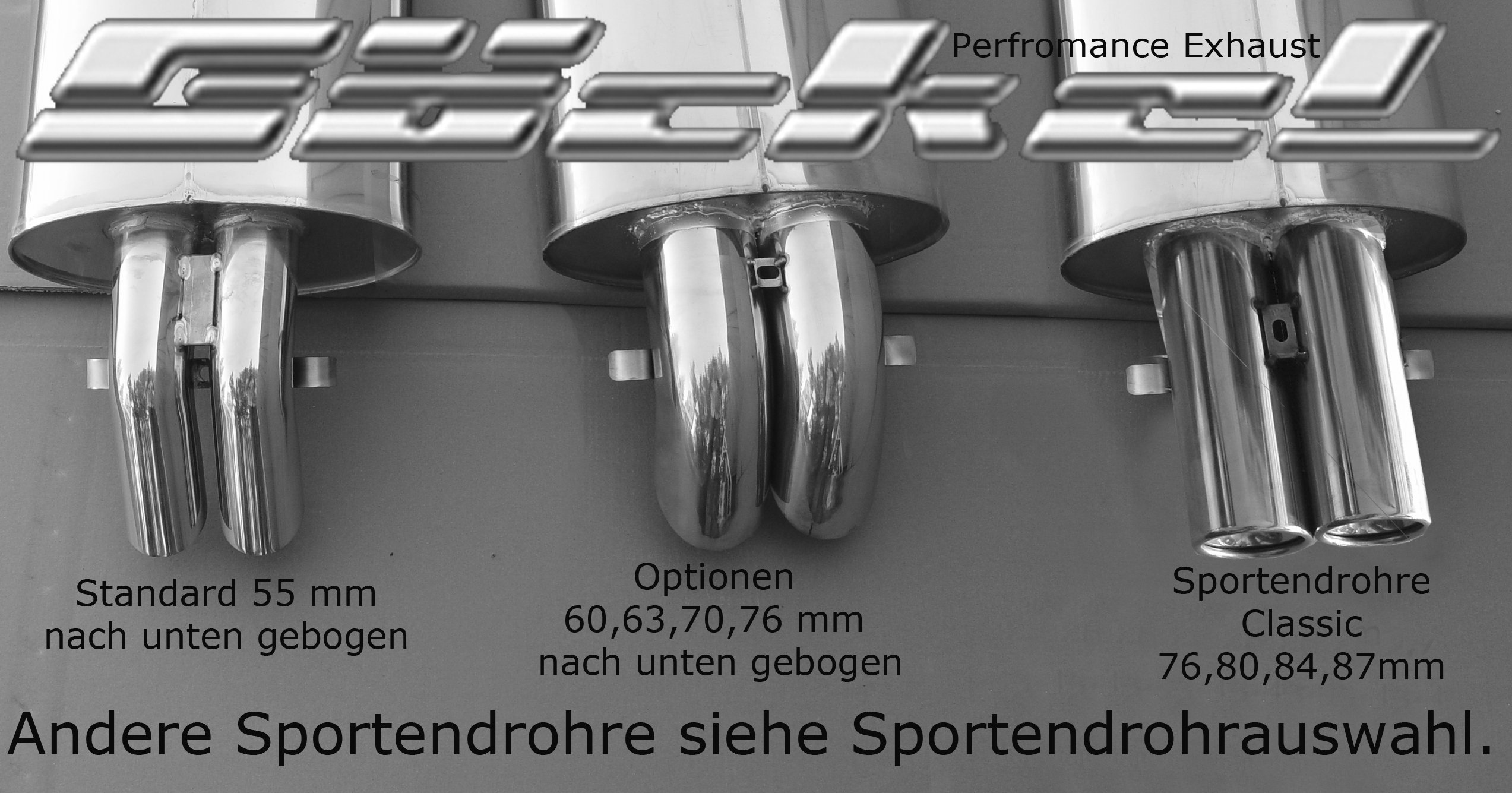 SL R107 C107 W107 Auspuff Ausgang links Serien & Sportlook Sportauspuff