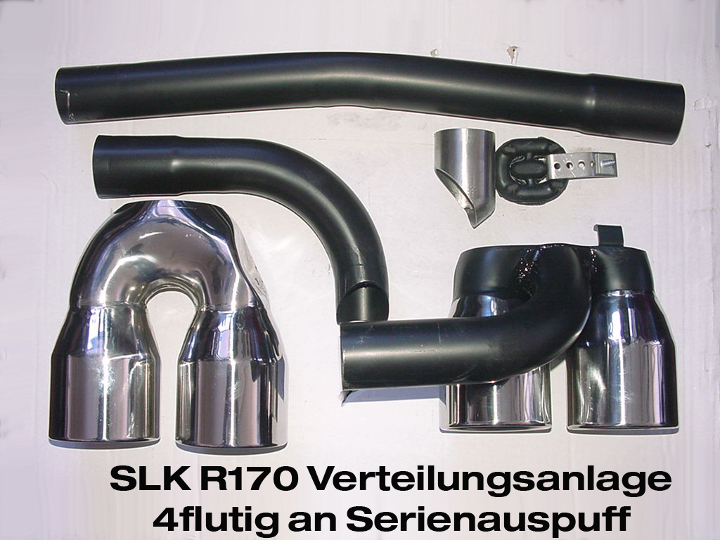 SLK R170  Sport Auspuff  Endrohr Ausgang links & rechts 2 oder 4 flutig